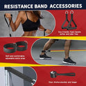 WHATAFIT Resistance Bands, Exercise Bands, Workout Bands with Handles, Door Anchor and Ankle Straps, 5 Resistance Levels Fitness Bands for Strength Training, Physical Therapy, and Home Gym Equipment