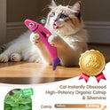PetBusy Cat Toys with[5000mg A+Natural Catnip &Silvervine] [Baby Grade] Interactive Soft Chew Kicker Cat Toys for Indoor Cats & Kittens, [Crinkle &Bell] Fish Sound Toy, Drives Bored Cat Crazy with Fun