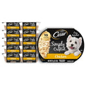 Cesar Simply Crafted Adult Wet Dog Food Toppers for Dry Food, Chicken, 1.3 oz Tubs, 10 Count