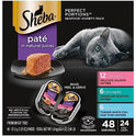 Sheba Perfect Portions Wet Cat Food Pate with Sustainable Salmon, Signature Seafood Entree, and Tender White Fish and Tuna Entree Variety Pack, 2.6 oz. Twin Pack Trays (24 Count, 48 Servings)