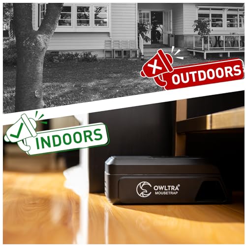 OWLTRA Indoor Electric Mouse Trap, Instant Eliminate Rodent Zapper with Pet Safe Trigger, Black, Small