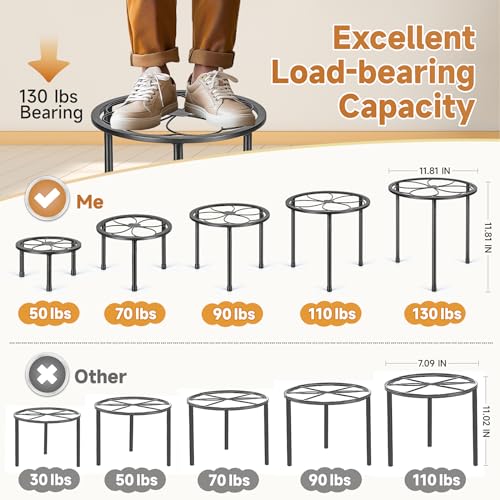 Amaoot 5 Pack Metal Plant Stand, Iron Plant Stands for Indoor and Outdoor | Flower Pot Stands for Multiple Plant, Black Potted Plant Holder for Garden Home