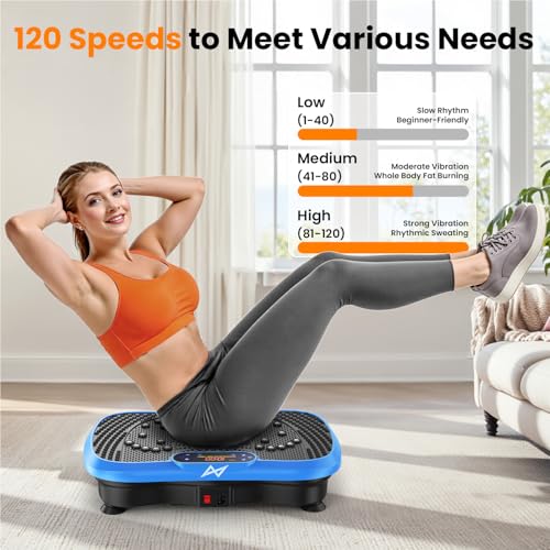 AXV Vibration Plate Fitness Platform Exercise Machine Vibrating Shaking Full Body Shaker Workout Vibrate Stand Shake Board Sport for Weight Loss Fat Burner for Gym Home Office