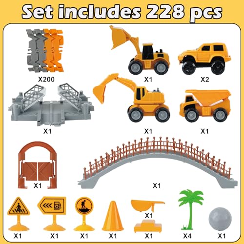 Kids Construction Race Track Set