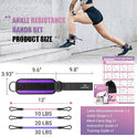 Ankle Resistance Bands with Cuffs, Ankle Bands for Working Out, Kickbacks Hip, Leg Glute Exercise Equipment with Training Poster, Resistance Workout Equipment for Women