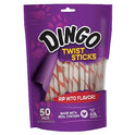 Dingo Twist Sticks Rawhide for Dogs, Made with Real Chicken, 50 Count