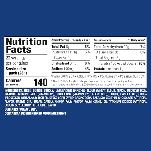 Handi-Snacks OREO Cookie Sticks 'N Creme Dip Snack Packs, 20 Snack Packs