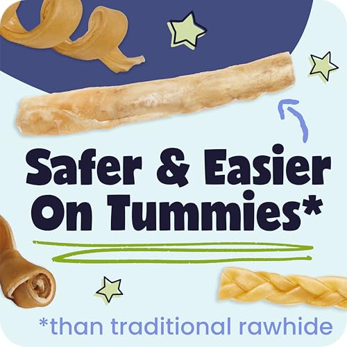 Pawstruck Natural Large 12" Beef Collagen Sticks for Dogs – Long-Lasting Rawhide Alternative, High Protein Treats with Chondroitin & Glucosamine – 5 Pack
