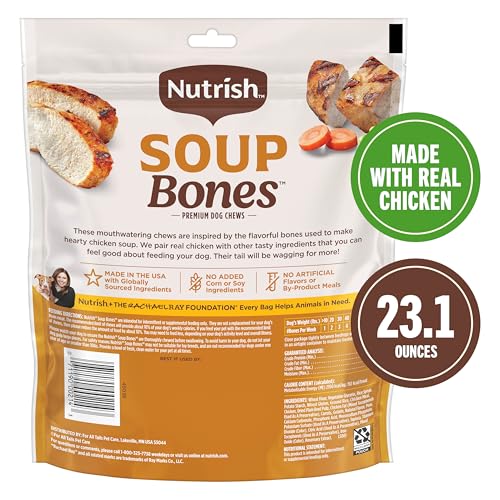 Nutrish Soup Bones Premium Dog Chews with Real Chicken and Veggies, 11 Chews, Packaging May Vary (Rachael Ray)
