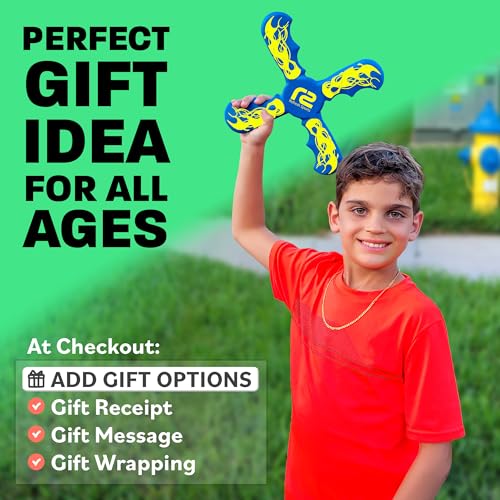 Fun Boomerang for Kids - Soft & Easy to Use - Outdoor Toys for Kids or Adults - Best Gifts for 6 7 8 9 10 Year Old Boys & Girls + 2026 Top Toys for Boys Age 8-12 - Fun Outdoor Toy for Boy Gift Ideas