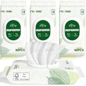 Unscented Dog Wipes & Cat Wipes (4x50 Packs) | Hypoallergenic, pH Balanced for Paws, Body, Eyes & Ears Grooming |All-Natural Plant Fiber Wipes with Aloe & Vitamin E | Pearl Texture