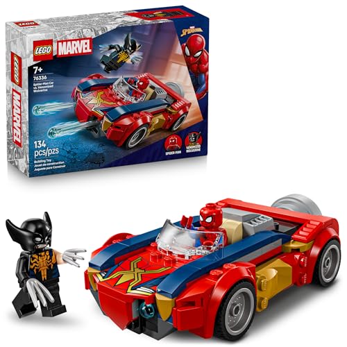 LEGO Marvel Spider-Man Car vs. Venomized Wolverine Building Toy for Boys & Girls - Super Hero & Villain Playset W/2 Marvel Minifigures - Gift Idea for Birthdays - Ages 7+ - 76336