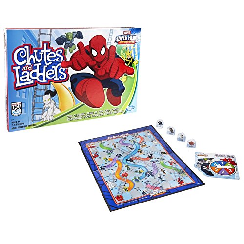 Hasbro Gaming Chutes and Ladders: Marvel Spider-Man Edition Board Game for Kids 2-4 Players, Preschool Games, Easter Gifts for Boys and Girls, Ages 3 and Up ( Exclusive)