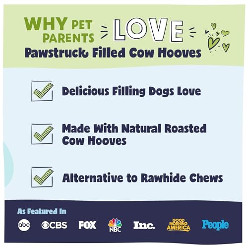 Pawstruck Peanut Butter Filled Cow Hooves for Dogs – Made in USA, Long-Lasting Dental Treats and Chews – Beef Hoof – 5 Count – Packaging May Vary