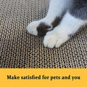 5 Packs in 1 Cat Scratch Pad with Box for Indoor Cats, Larger-Sized Durable Recyclable and Reversible Cardboard Cat Scratching Pad for Rest and Play