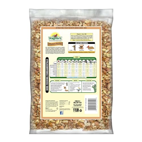 Wagner’s Shelled Peanut Pieces for Wild Birds, 10 Pound Bag – High-Protein, Shell-Free, No-Waste Bird Food for Woodpeckers, Jays & Chickadees