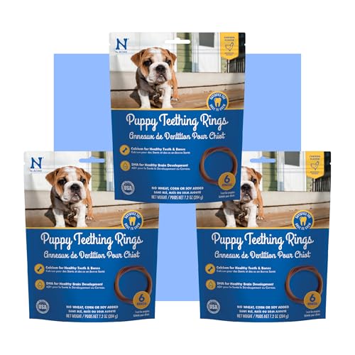 N-Bone Puppy Teething Rings Chicken Flavor Dog Treat, 18 Rings Total, 21.6-oz - Natural Puppy Chew Toys Alternative for Teething Discomfort - Small and Large Dogs