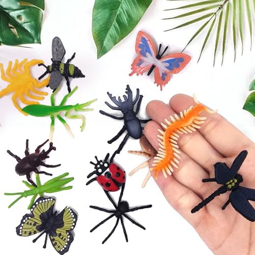 YZXODN 102 Pack Mini Bug Toys, Realistic Insect Toys Figures for Kids,Fake Plastic Bugs for Education Themed Insect Party, Classroom Reward, Gardening Decoration