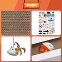 Cat Scratcher Laptop Cat Toy with 'Mouse' Jingle Ball, Stickers, 3-in-1 Cardboard Cat Interactive Toy, Kitten Cardboard Scratching Pad