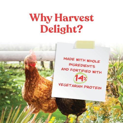 Manna Pro Harvest Delight Poultry Treat, Whole Grain & Seed Mix with Fruits & Vegetables, 14% Protein Snack for Chickens, Ducks & Mixed Flocks, 2.25 lb