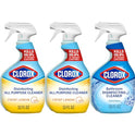 Clorox Disinfecting All-Purpose Cleaner 32 Oz and Bathroom Cleaner, Household Essentials, 30 Oz, Pack of 3