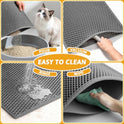 Pieviev Cat Litter Mat Double Layer Waterproof Urine Proof Trapping Mat 1 Pack (Gray, 24x15 Inch (Pack of 1))