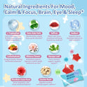 Saffron Gummies for Kids - Saffron Extract Supplement with GABA, Calms Temper Tantrums, Supports Happy Mood & Cognition, Focus Calm Gummies for Kids 4+, Sugar Free Strawberry, 90 Counts