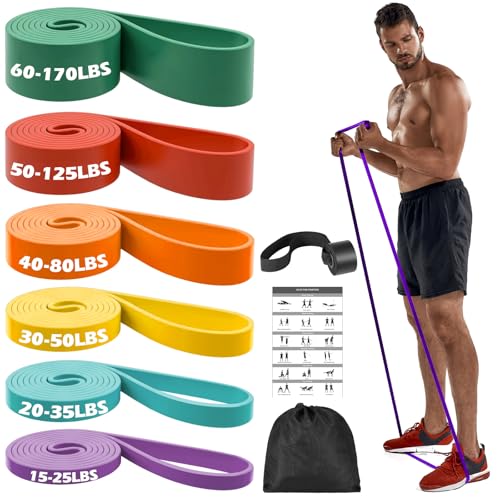 Zacro Resistance Bands Set with Door Anchor, Heavy Duty Pull Up Exercise Bands for Working Out, Muscle Power Strength Training, Physical Therapy, Home Fitness Gym Equipment for Men & Women