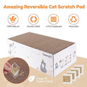 PatiencET Cat Scratch Pad with Box, 4 Pack Cardboard Cat Scratcher Lounge Bed for Indoor Cats, Reversible Corrugated Scratching Board Refill with Catnip