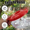 FEED GARDEN Hummingbird Feeders for Outdoors, 2 Pack 16oz Leak-Proof Dish-Style Nectar Feeder Built-in Ant Moat, 5 Feeding Ports, Wide Mouth Easy Clean, BPA-Free Garden Décor Gifts