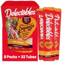 Delectables Squeeze Up Creamy Squeezable Puree, Lickable Wet Cat Treats, Grain Free, No Added Fillers, No By-Products, No Added Preservatives, 0.5 Ounces Senior Chicken, 32 Tubes Total