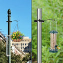 2 Pack Bird Feeder Hanger Hook, Metal Clamp-On Deck Hook for Railing Pole, Outdoor Hanging Bracket for Plant, Camping Lantern Rack, Windproof Tree Branch Hooks for Wild Bird House Holder