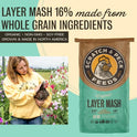 Scratch and Peck Feeds Whole Grain Layer Mash Chicken and Duck Feed - 40 lbs Bag - Corn-Free and Soy-Free - 16% Protein, Certified Organic and Non-GMO Project Verified Chicken Food