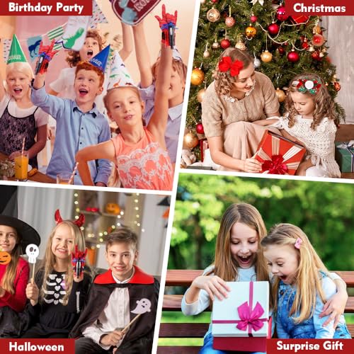 Xohny Spider Web Shooters with Gloves, Superheroes Wrist Launcher Toy, Funny Children Educational Toys, Party Cosplay Gift for Kids