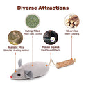 Potaroma Cat Toys: 3pcs Squeak Mice Interactive Catnip Silvervine Animals for Indoor Kittens - Dental Matatabi Cat Nip & Chew Exercise Toy for All Breeds & Species