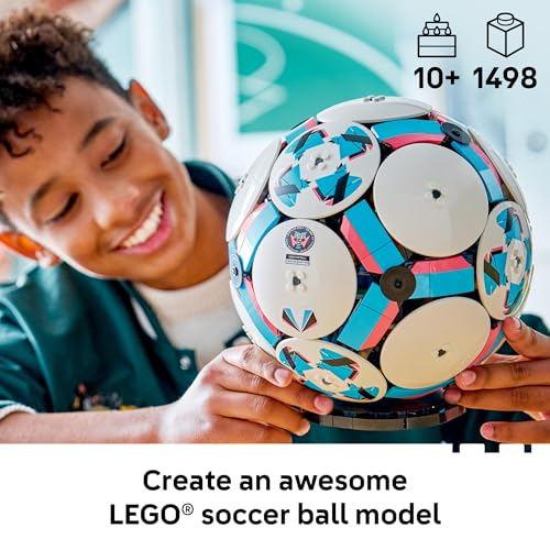 LEGO Editions Soccer Ball - Building Toy for Kids - Collectible Sports Decor for Boys & Girls, Ages 10+ - Includes Micro Stadium - Gift for Father's Day - 43019