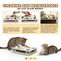 Cat Scratch Puzzle Enrichment Box, Large Solid Wood Construction Cat Nail File Enrichment Box with Sandpaper Inside, Cat Nail File Box Stress Free Alternative to Clippers and Grinders(No Bell Ball)