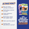 12 Pack Cat Scratch Furniture Protector Tape Sheets – Double-Sided Sticky Training (5 XL, 5 Large, 2 Medium) – Anti-Scratch Couch & Sofa Guard – Clear – Not for Leather, Velvet, Microfiber