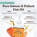 Natural Dog Company Wild Alaskan Salmon Oil for Dogs - Omega 3 Fish Oil Supplement with EPA & DHA for Skin, Coat, Itch Relief, Joints, Heart & Immune Support, Liquid Food Topper, 16 oz