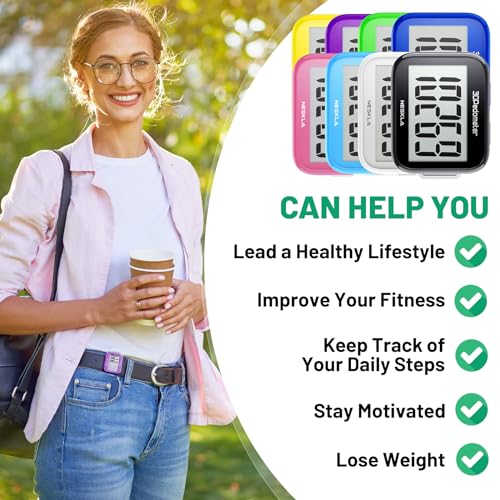 3D Pedometer for Walking, Simple Step Counter with Large Digital Display, Step Tracker with Removable Clip Lanyard, Accurately Track Steps for Men Women Kids Adults Seniors