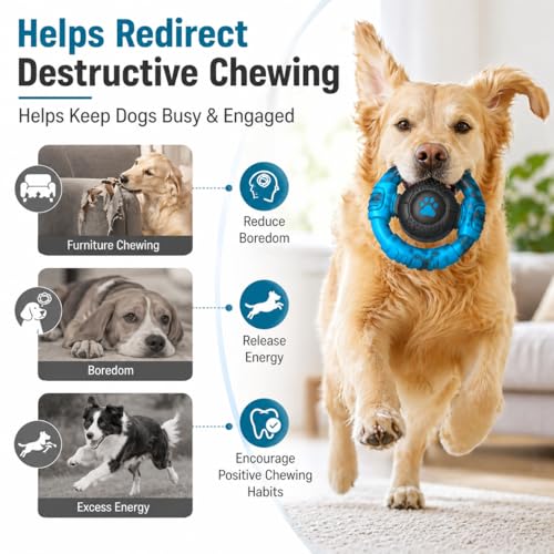 Pamlulu Tough Dog Toys for Aggressive Chewers, Indestructible Dog Toy for Large Dogs, Nylon Chew Toys for Medium Large Breed, Interactive Dog Toys to Keep Them Busy, Dog Birthday