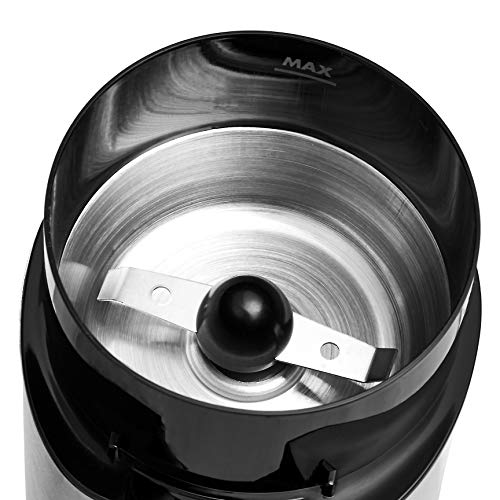 Basics Fast Electric Coffee Grinder for Home Use, Easy to Use Coffee Bean and Spice Grinder with Heavy-Duty Stainless Steel Grind Blades