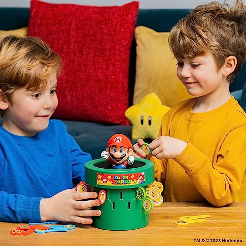 TOMY Pop Up Super Mario Game - Activities for Indoor Recess or Family Game Night - Officially Licensed Super Mario Toys for Kids - 2-4 Players - Ages 4 Years and Up