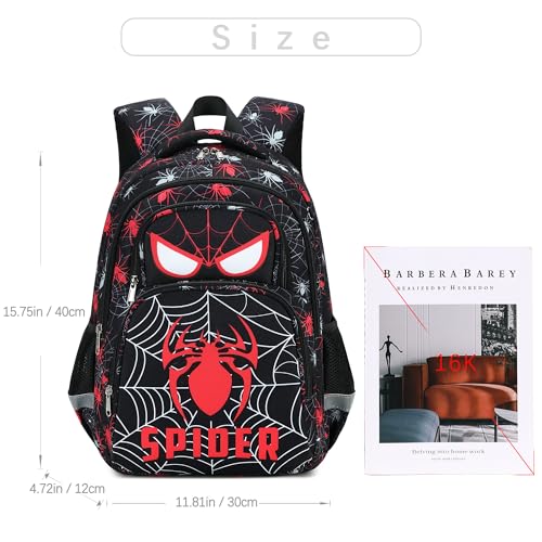 abshoo Cute Spider School Backpack For Boys Elementary Kindergarten Kids School Bag (Spider Black)
