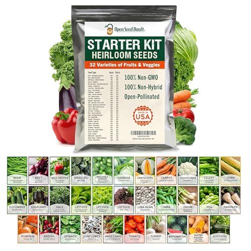 Vegetable & Fruit Seeds, 32 Packs, Non-GMO, 15,000+ Seeds