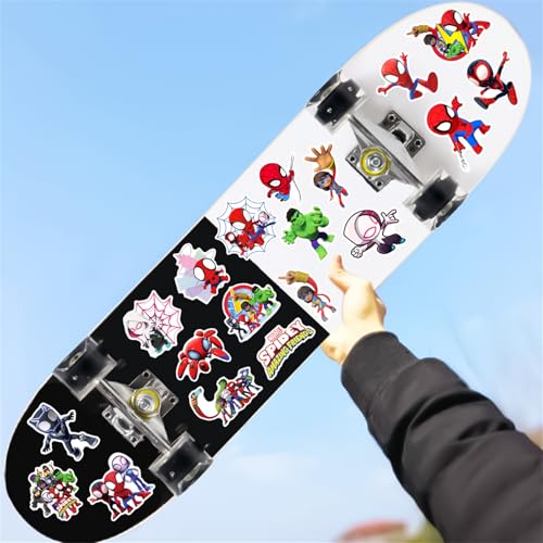 50pcs Cartoon Spider-Man Stickers for Kids,Lovely Hero and His Amazing Friends Vinyl Waterproof Decal for Water Bottle Laptop Toy Sticker for DIY Decorate Bumper Hat Party Supplies Kids Teens Gifts