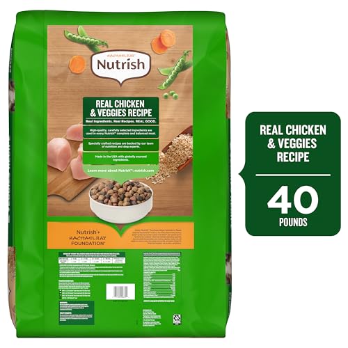 Nutrish Rachael Ray Adult Dry Dog Food Real Chicken & Veggies Recipe, 40 lb. Bag (Packaging May Vary)