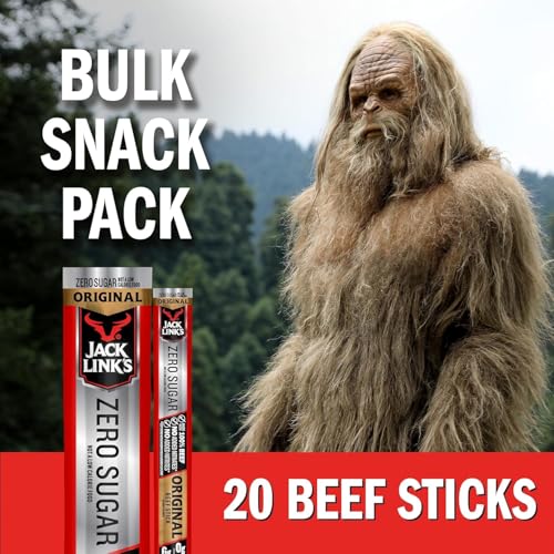 Jack Link's Original Zero Sugar Beef Sticks - (20 Pack) 0.92 oz Meat Sticks - Ready to Eat Protein Snacks - 5g Protein per Serving - Made with 100% Real Beef