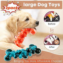 WOWBALA Dog Chew Toys for Aggressive Chewers - 2 Pack Dog Toys for Large Dogs, Tough Teeth Cleaning Chew Toy to Keep Them Busy for Medium & Large Dogs