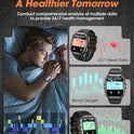 Military Smart Watches for Men (Answer/Make Calls), 2.02'' Fitness Smart Watch for Android and iPhone, Waterproof Fitness Tracker with Blood Pressure/Heart Rate/Sleep/100+ Sport Modes, Watches for Men